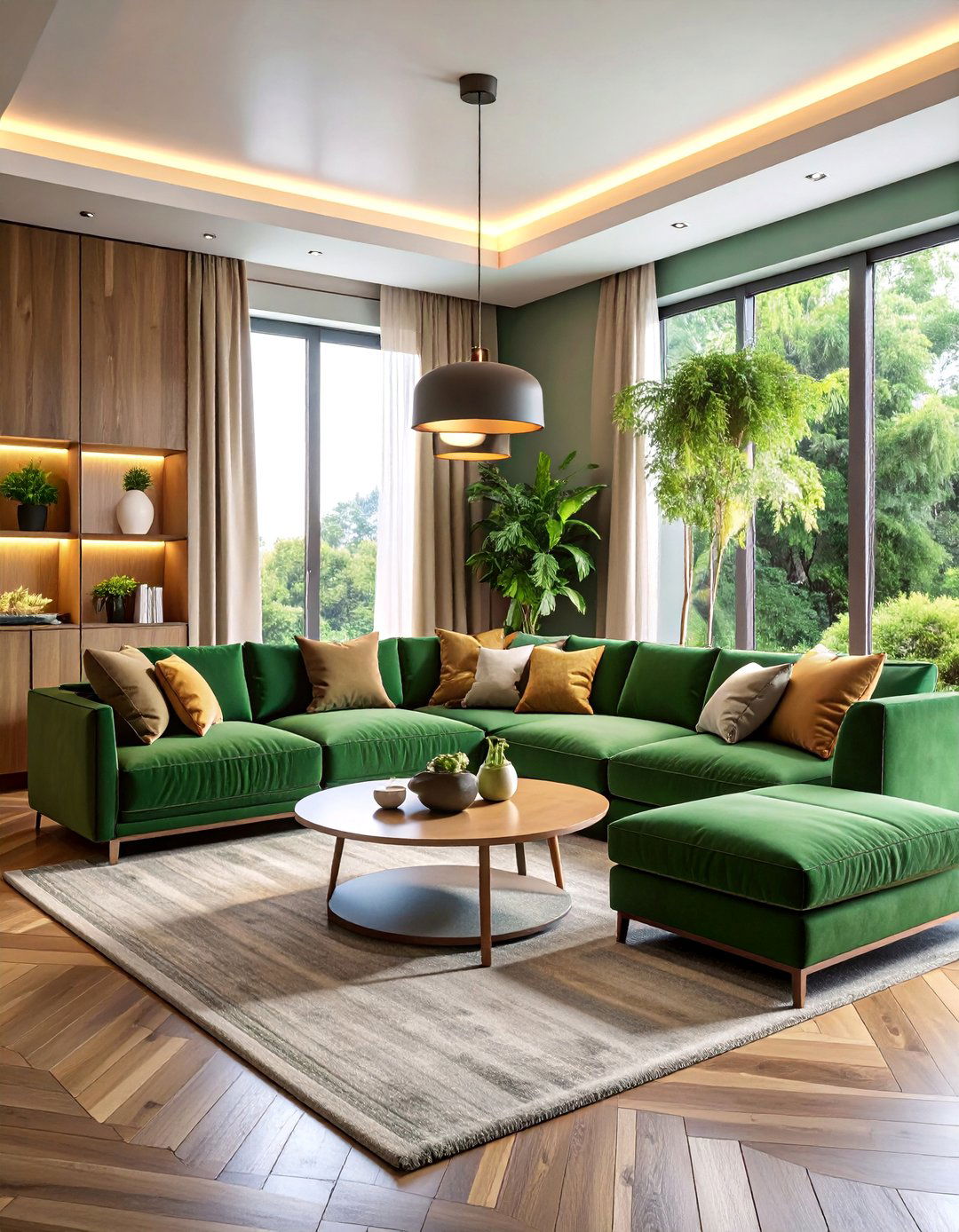 Sunken Velvet Conversation Pit - 25 70s Living Room Ideas