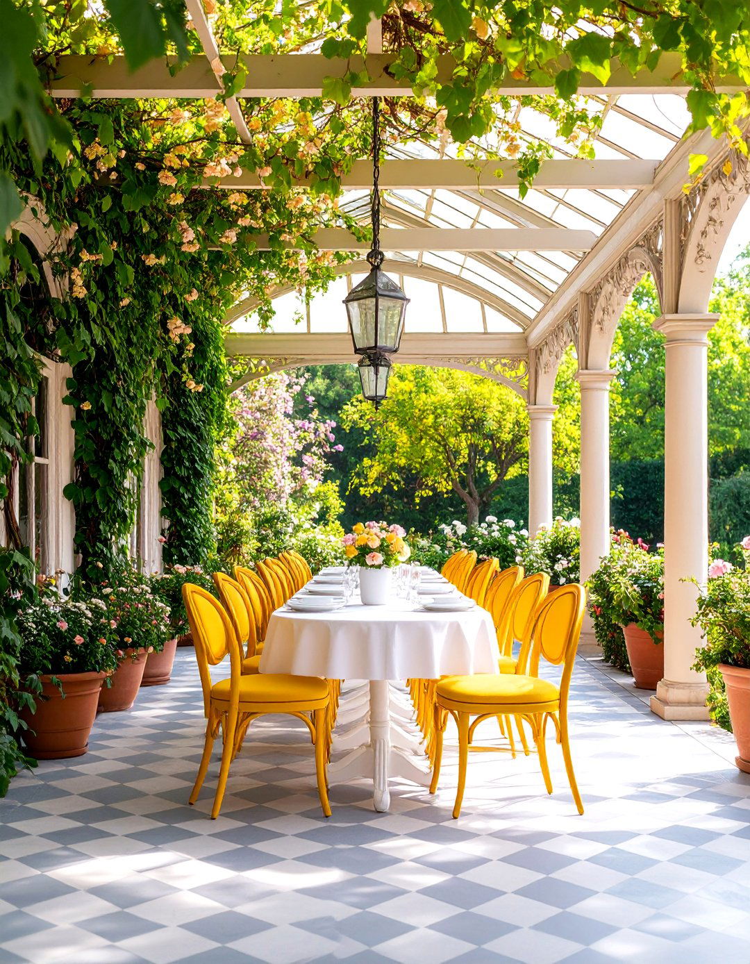 Sunlit Parisian Dining Room Veranda - 25 Parisian Dining Room Ideas