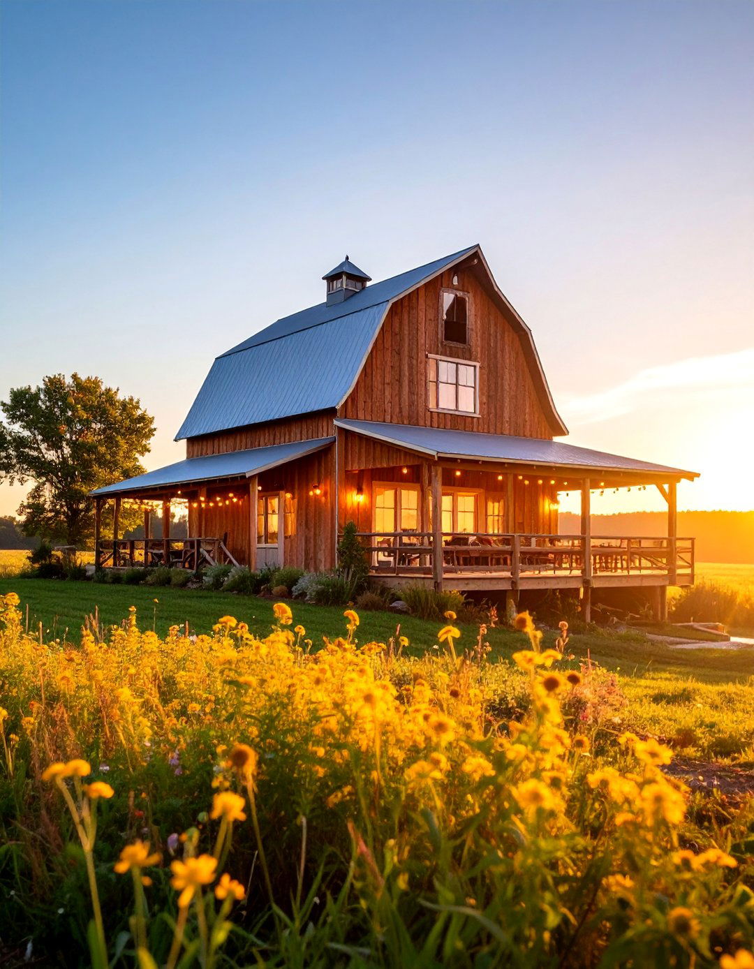Sunny Cornsilk Barn Conversion Home - 25 Yellow Exterior Home Ideas