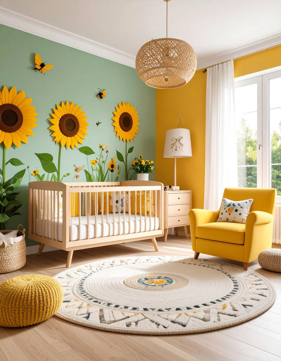 Sunny Sunflower Field Nursery Design - 25 Nature Themed Nursery Ideas