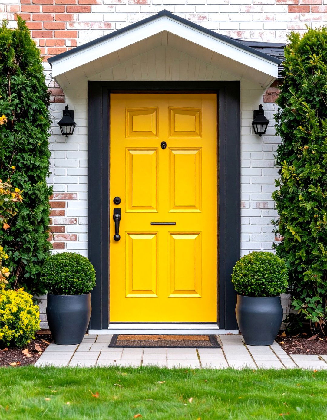 Sunny Yellow Front Door - 25 Mid Century Front Door Colors