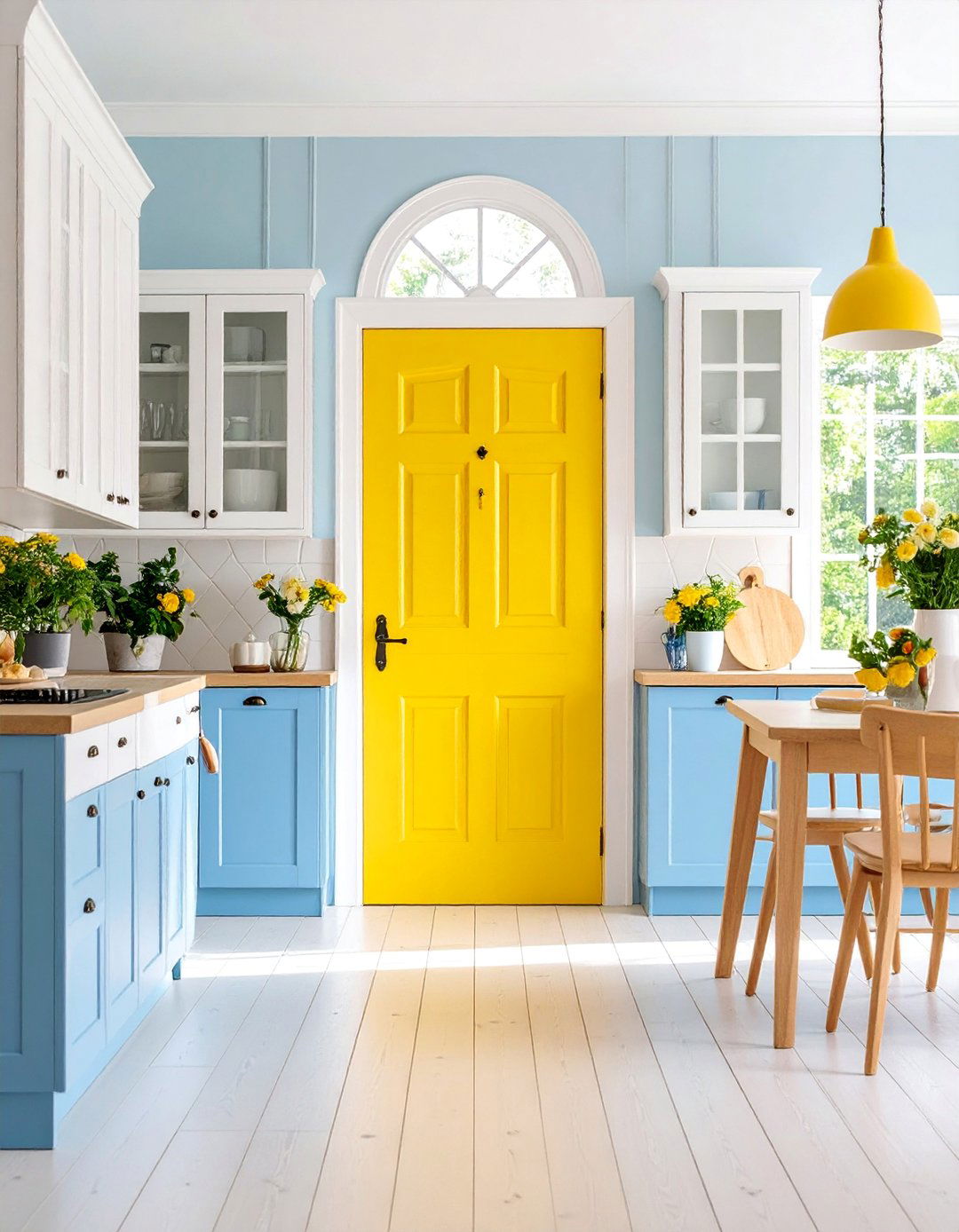 Sunny Yellow Interior Door with Cheerful Energy - 25 Interior Door Color Ideas