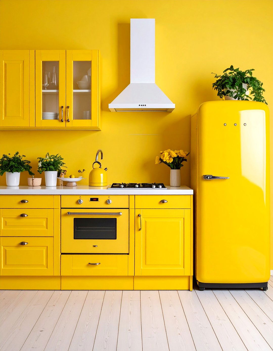 Sunny Yellow Retro Cheerful Kitchen - 25 Retro Kitchen Ideas