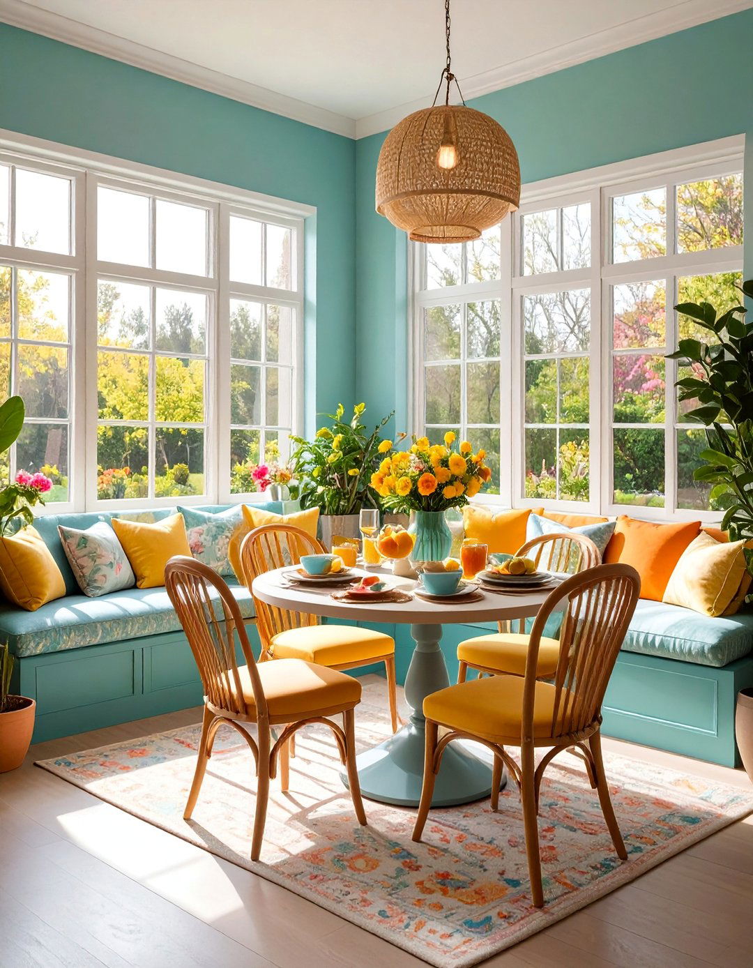 Sunroom Breakfast Nook Design - 25 Sunroom Ideas