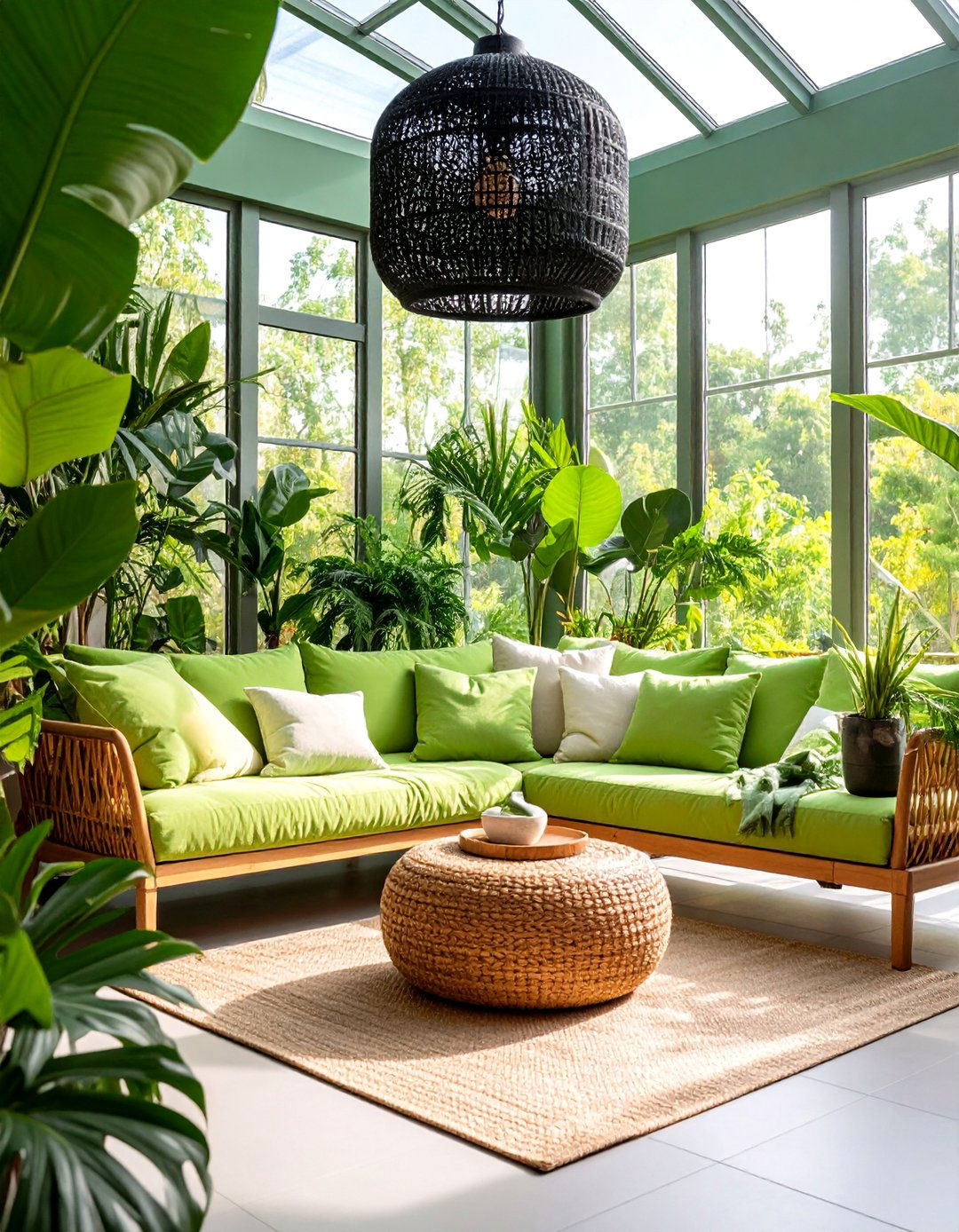 Sunroom Chartreuse Botanical Pop - 25 Sunroom Color Ideas