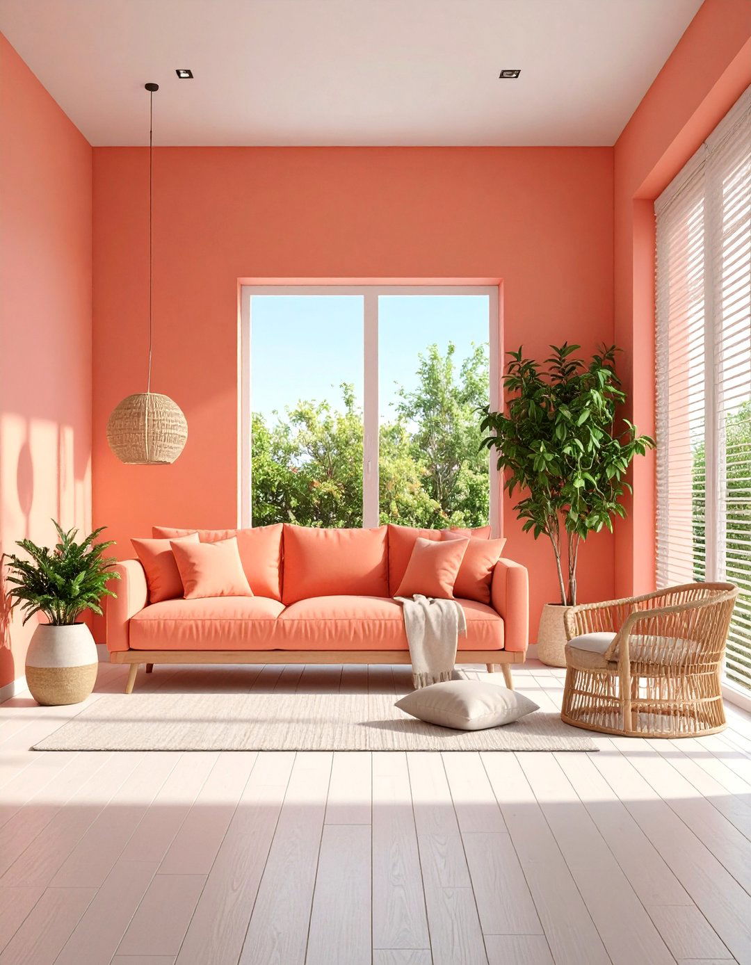 Sunroom Coral Sunrise Splash - 25 Sunroom Color Ideas