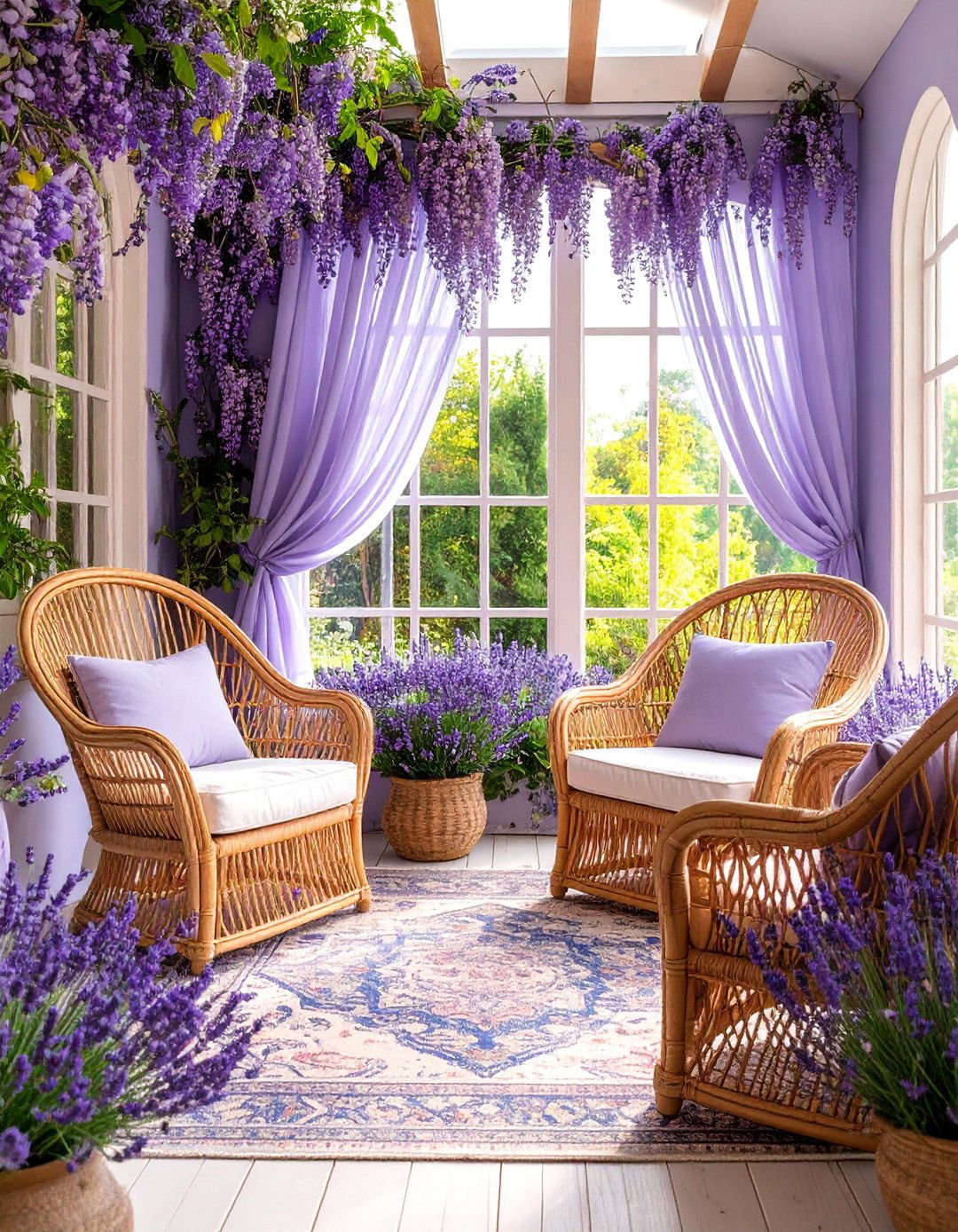 Sunroom Lavender Daydream Nook - 25 Sunroom Color Ideas