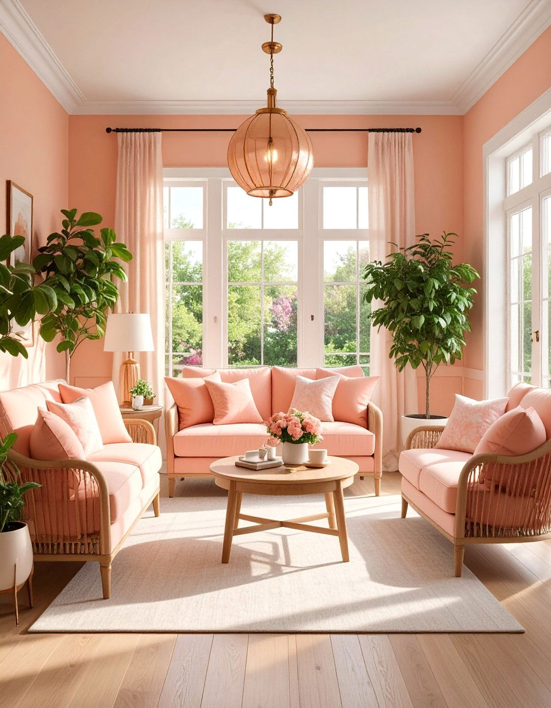 Sunroom Playful Peach Comfort - 25 Sunroom Color Ideas