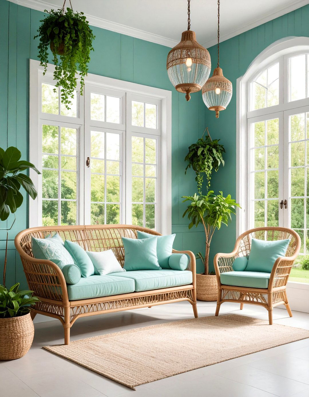 Sunroom Refreshing Mint Garden Link - 25 Sunroom Color Ideas