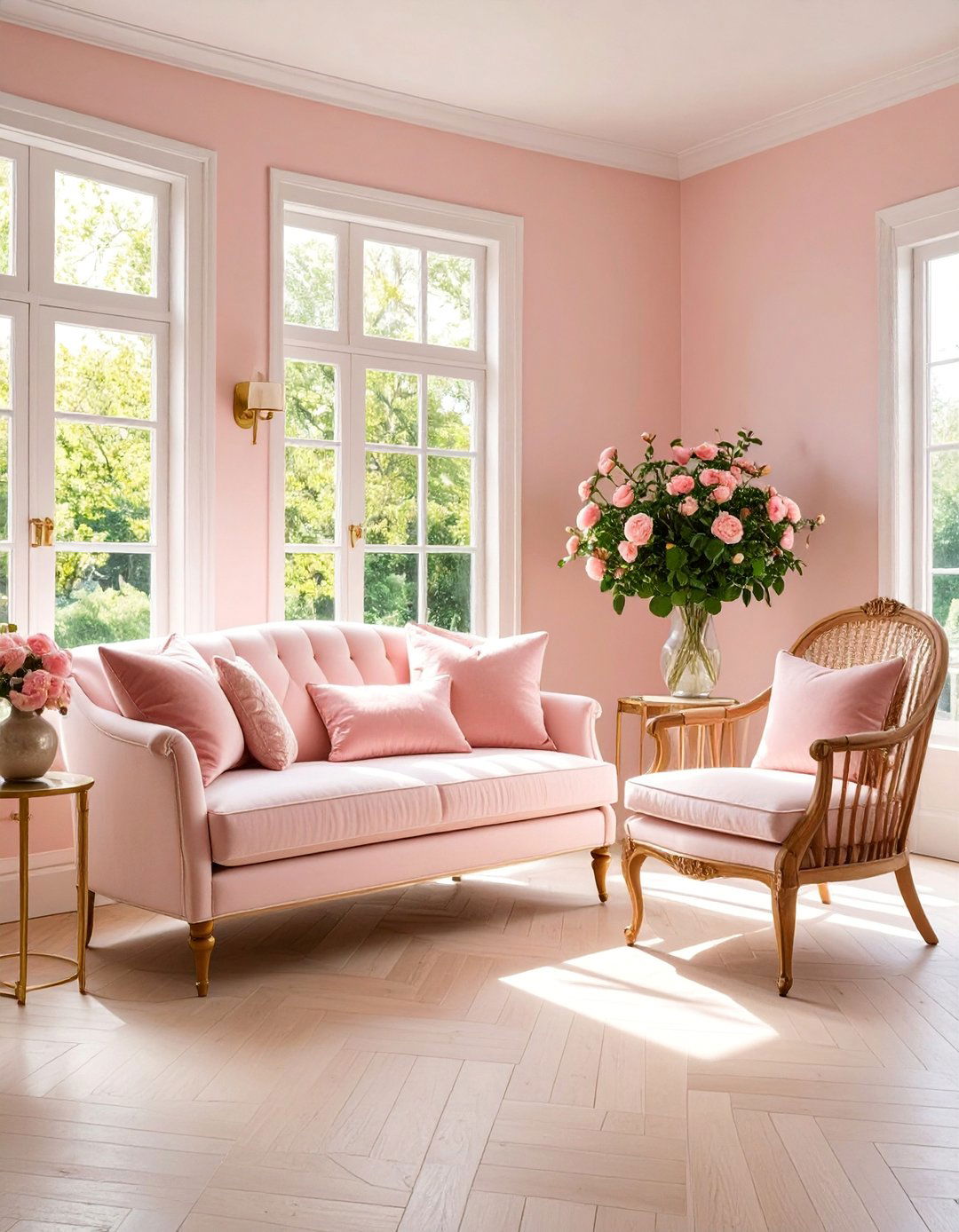 Sunroom Romantic Blush Pink Charm - 25 Sunroom Color Ideas