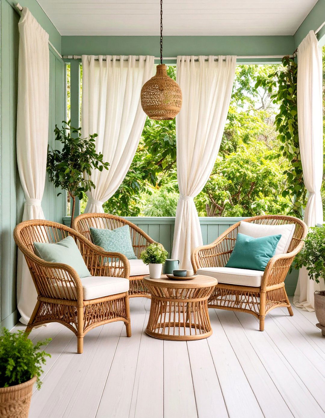 Sunroom Sage Green Serenity - 25 Sunroom Color Ideas