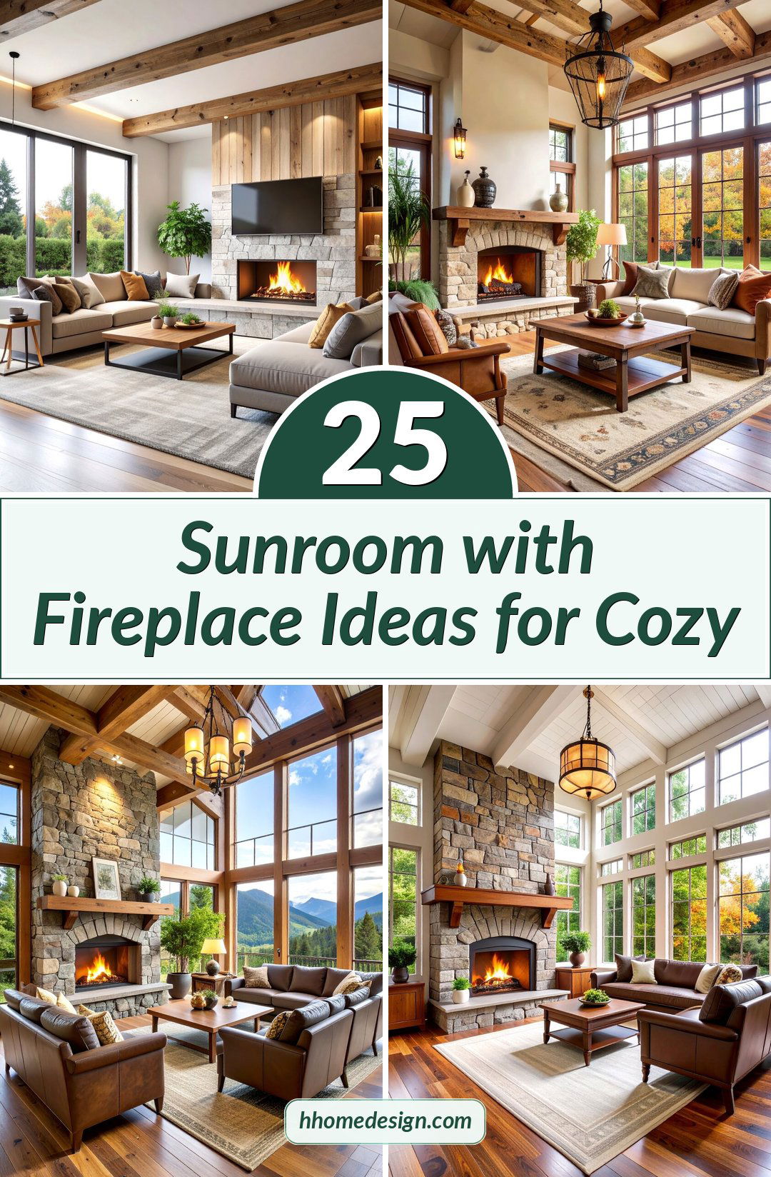 25 Sunroom with Fireplace Ideas for Cozy