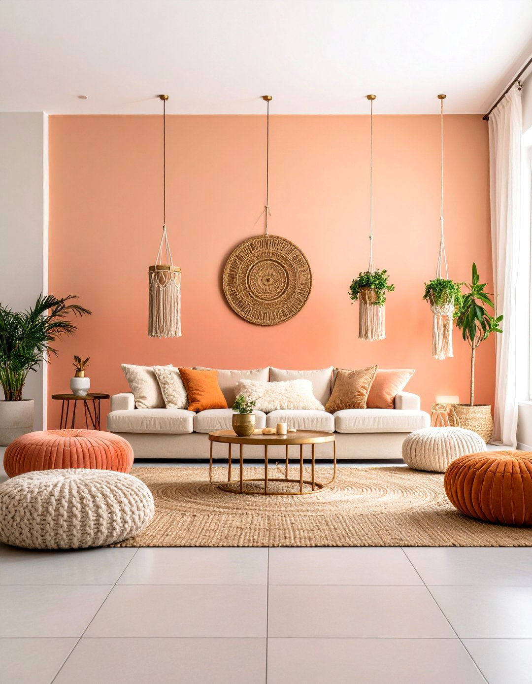 Sunset Color Palette Meditation Room with Warm Gradients - 25 Boho Meditation Room Ideas