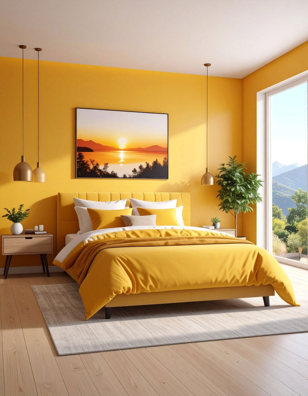 Sunset Inspired Bedroom with Warm Gradients - 25 Bedroom Ideas for Women