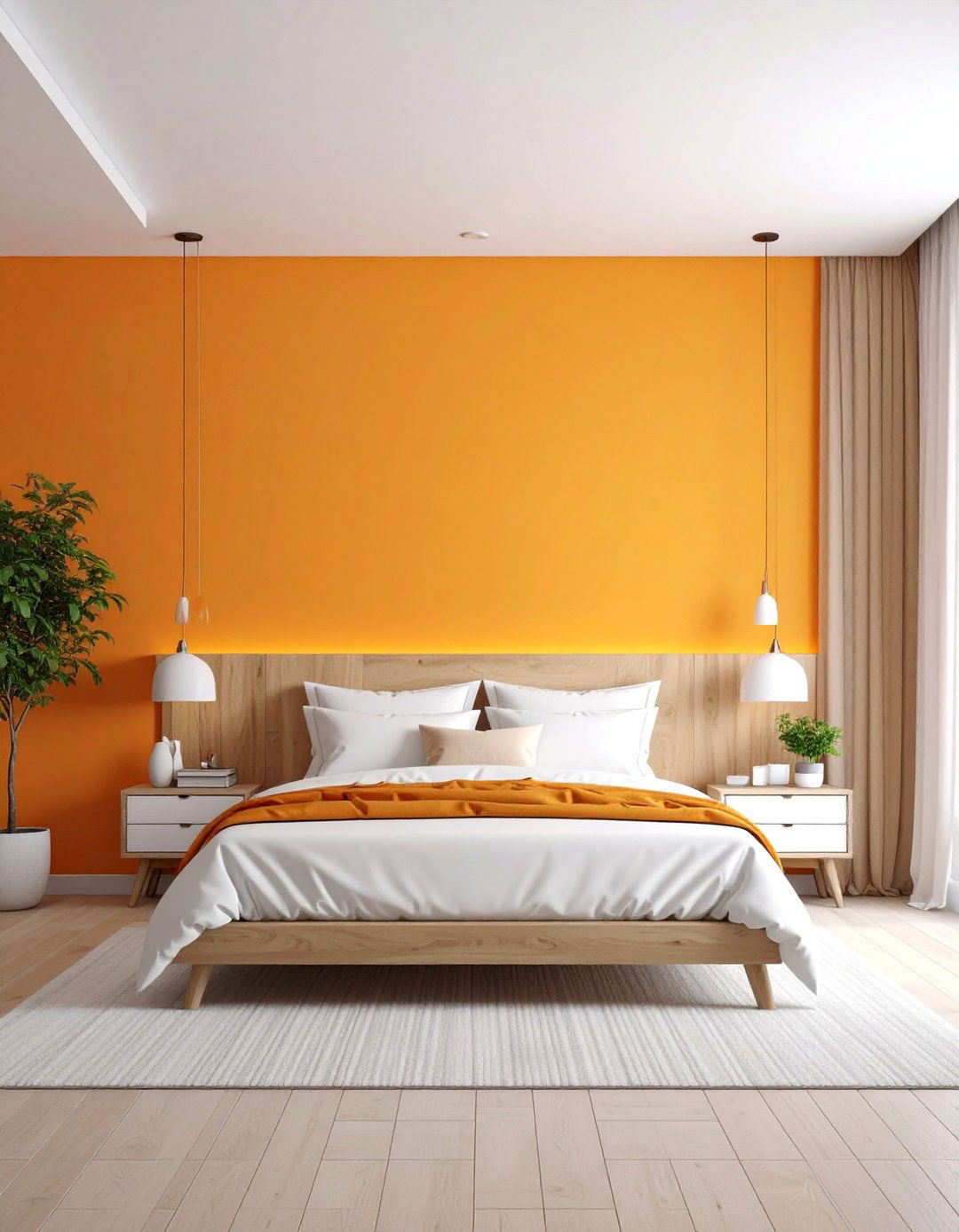 Sunset Orange Gradient Accent Wall - 25 Orange Accent Wall Ideas