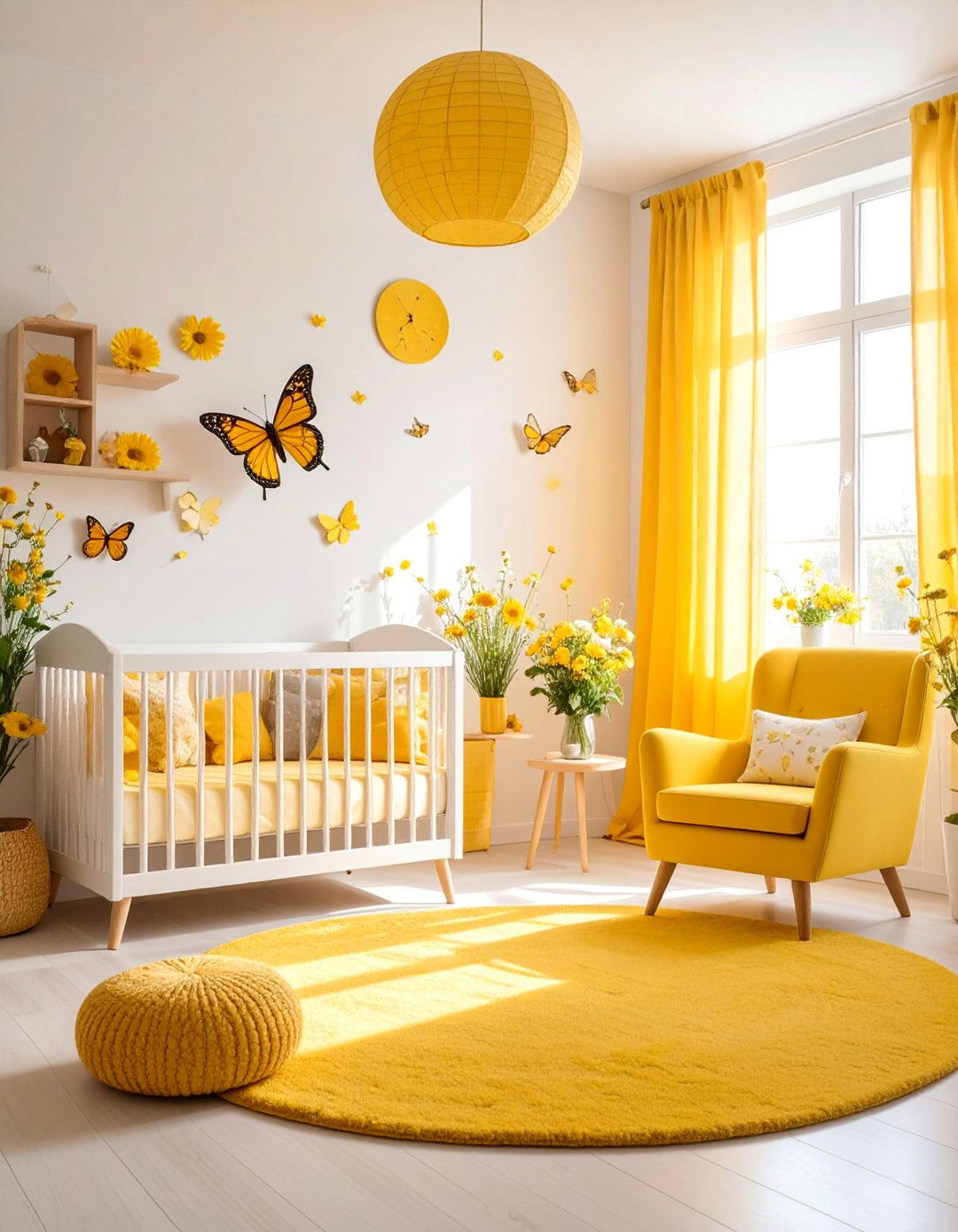 Sunshine Meadow Nursery with Bright Elements - 25 Whimsical Nursery Ideas
