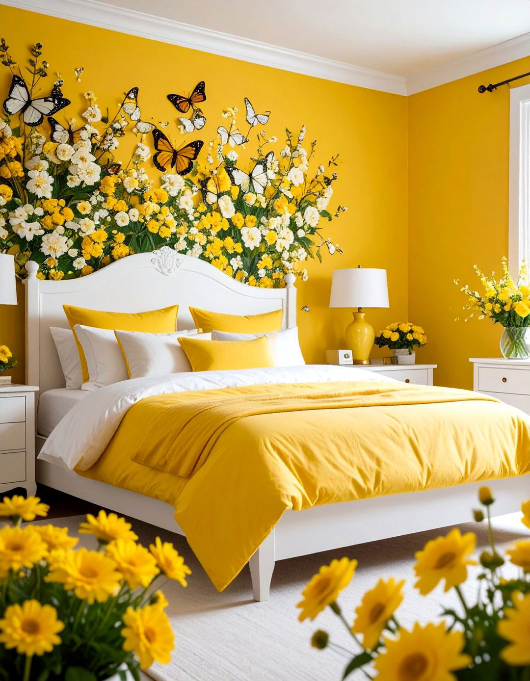 Sunshine Yellow Garden Paradise - 25 Chinoiserie Bedroom Ideas
