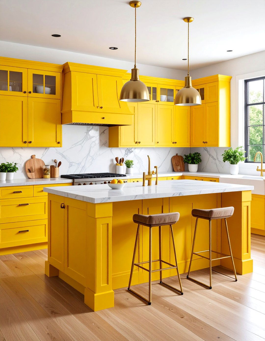 Sunshine Yellow Kitchen Island Cheerful Energy - 25 Kitchen Island Color Ideas