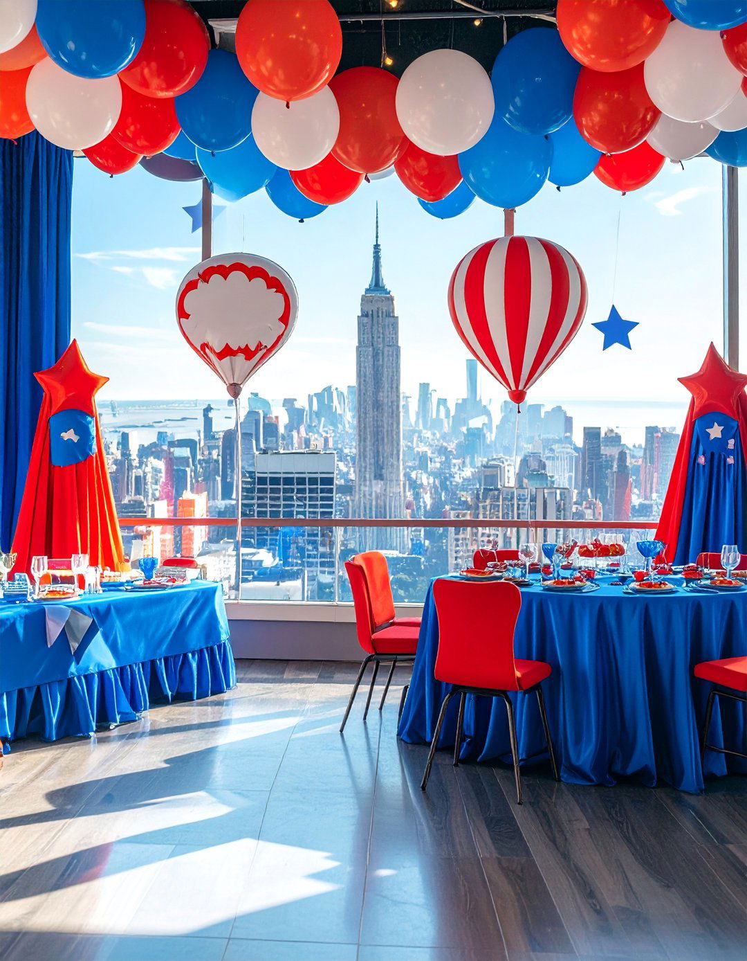 Superhero Comic Book with Bold Graphics and Primary Colors - 25 Party Decoration Ideas