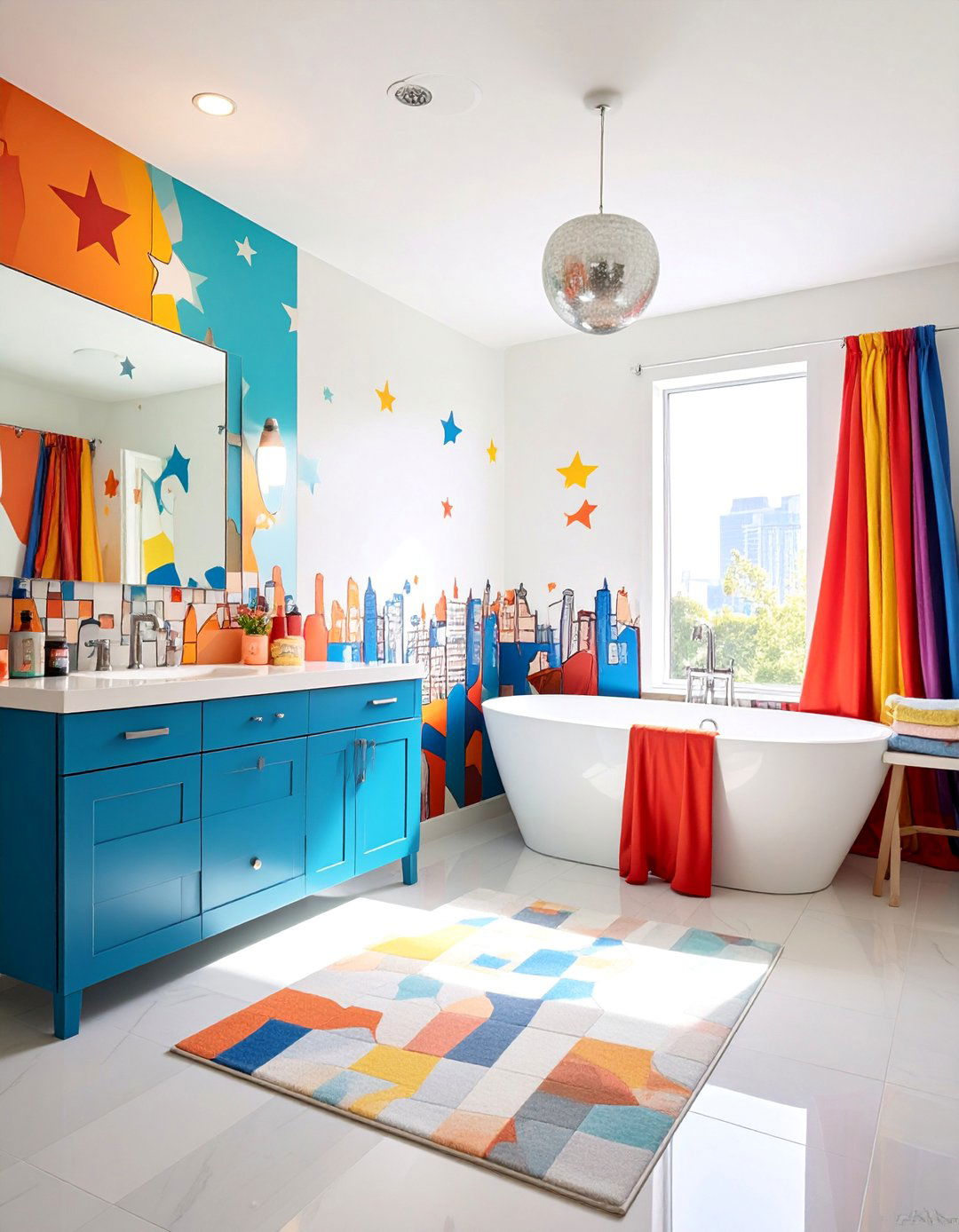 Superhero Headquarters Kids Bathroom with Comic Book Style - 25 Kids Bathroom Ideas