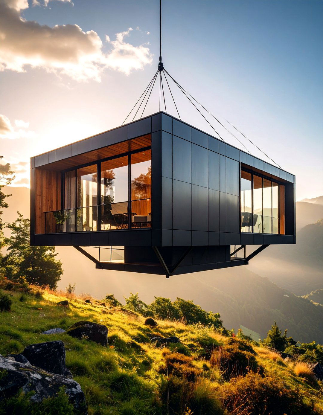 Suspended Black Box Design - 25 Modern Black Houses