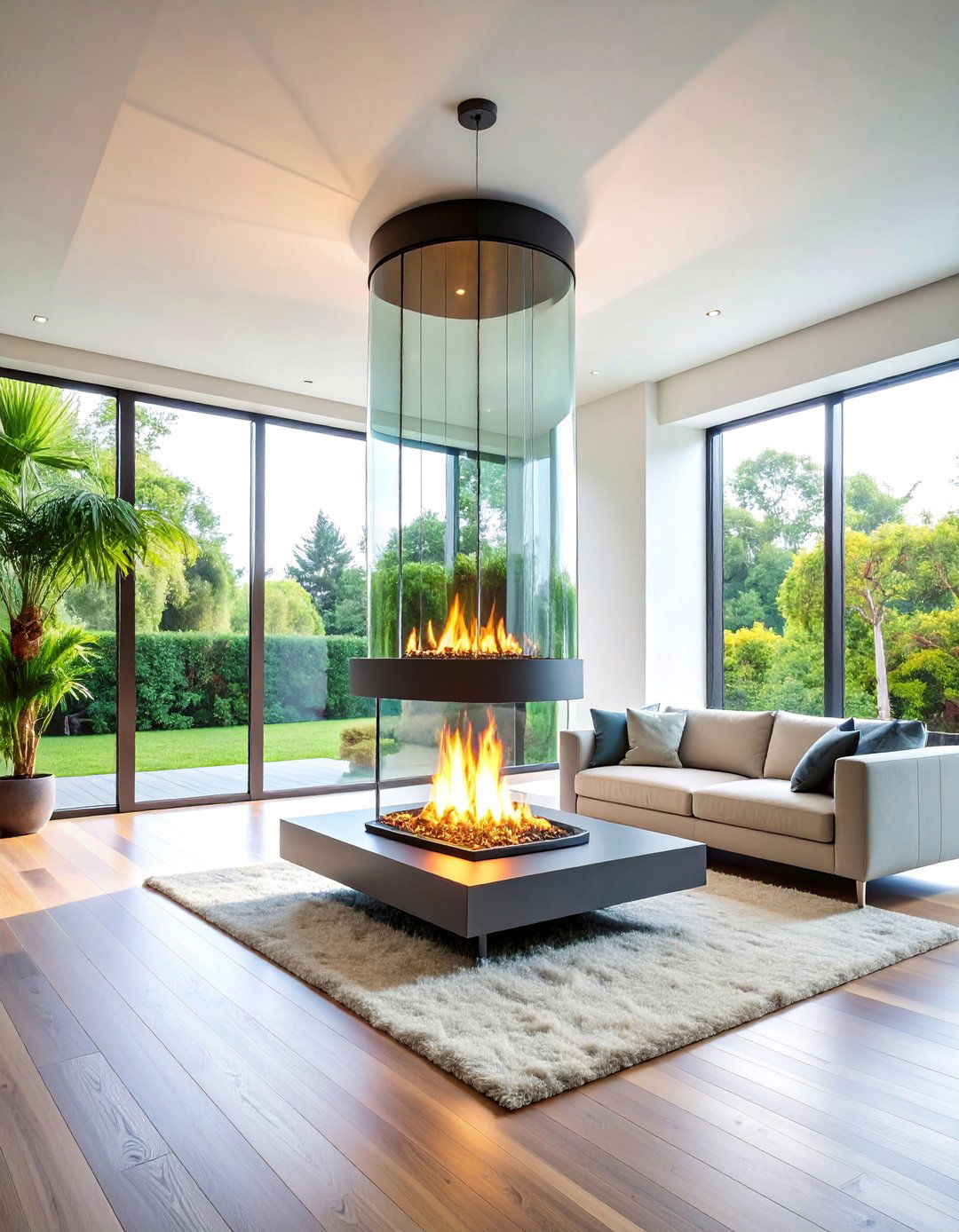 Suspended Hanging Fireplace - 25 Fireplace Ideas