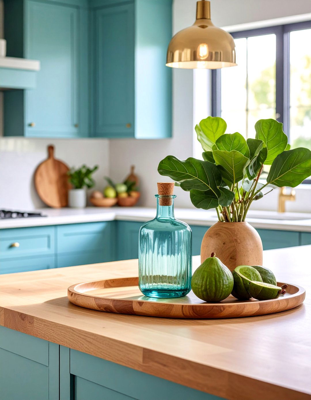 Sustainable Bamboo Tray Kitchen Island Centerpiece - 25 Kitchen Island Centerpiece Ideas