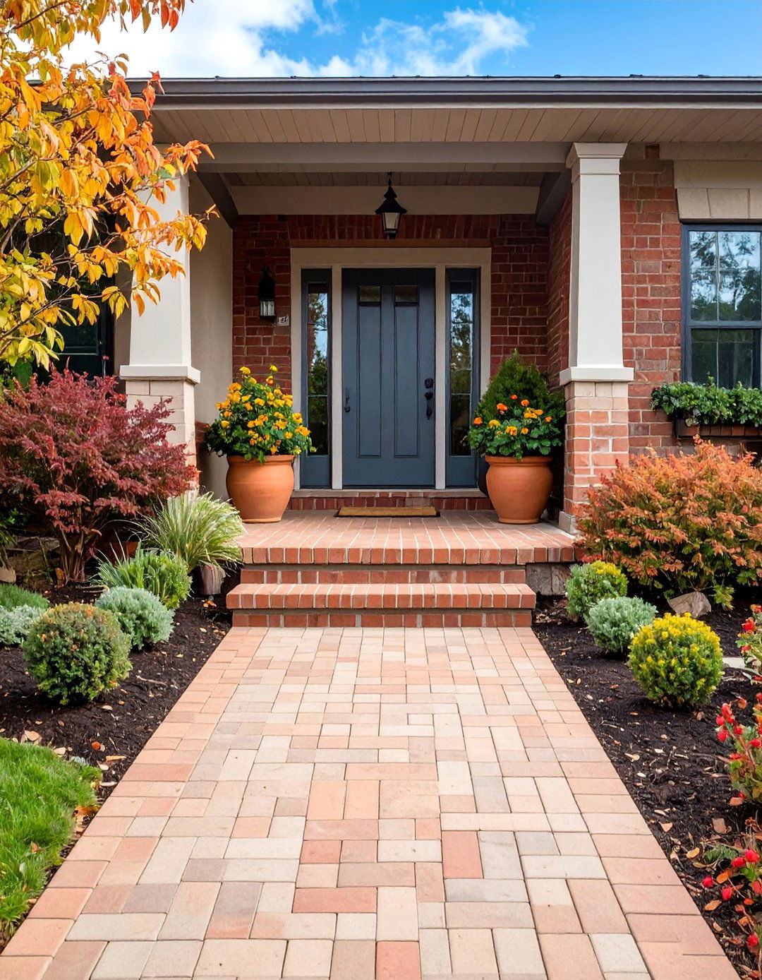 Sustainable Brick Steps with Recycled Materials - 25 Brick Front Steps Design Ideas