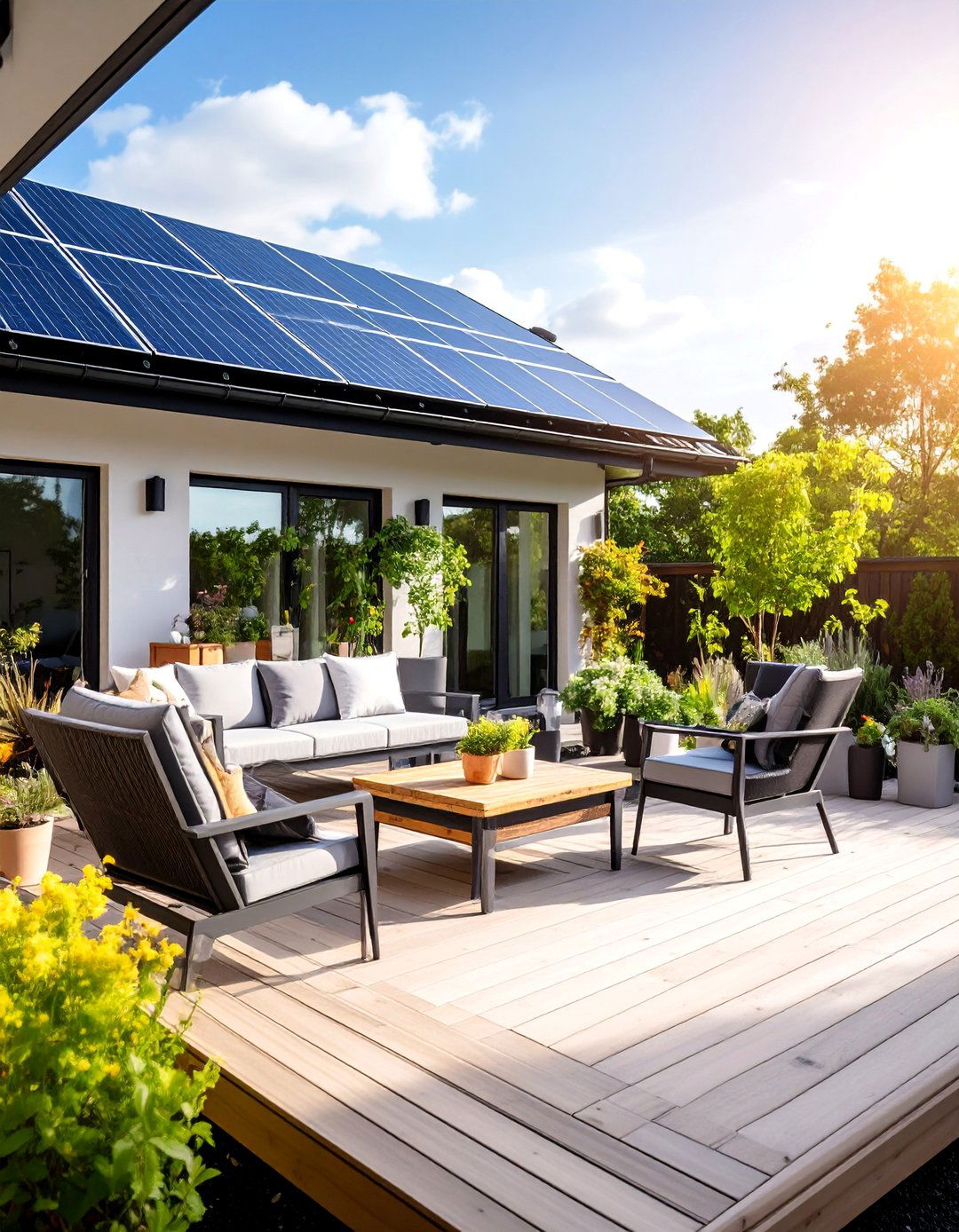 Sustainable Eco Friendly Patio with Green Technology - 25 Black and White Patio Ideas