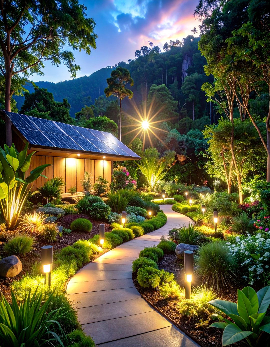 Sustainable Eco Friendly with Native Plant Integration - 25 Landscape Lighting Ideas