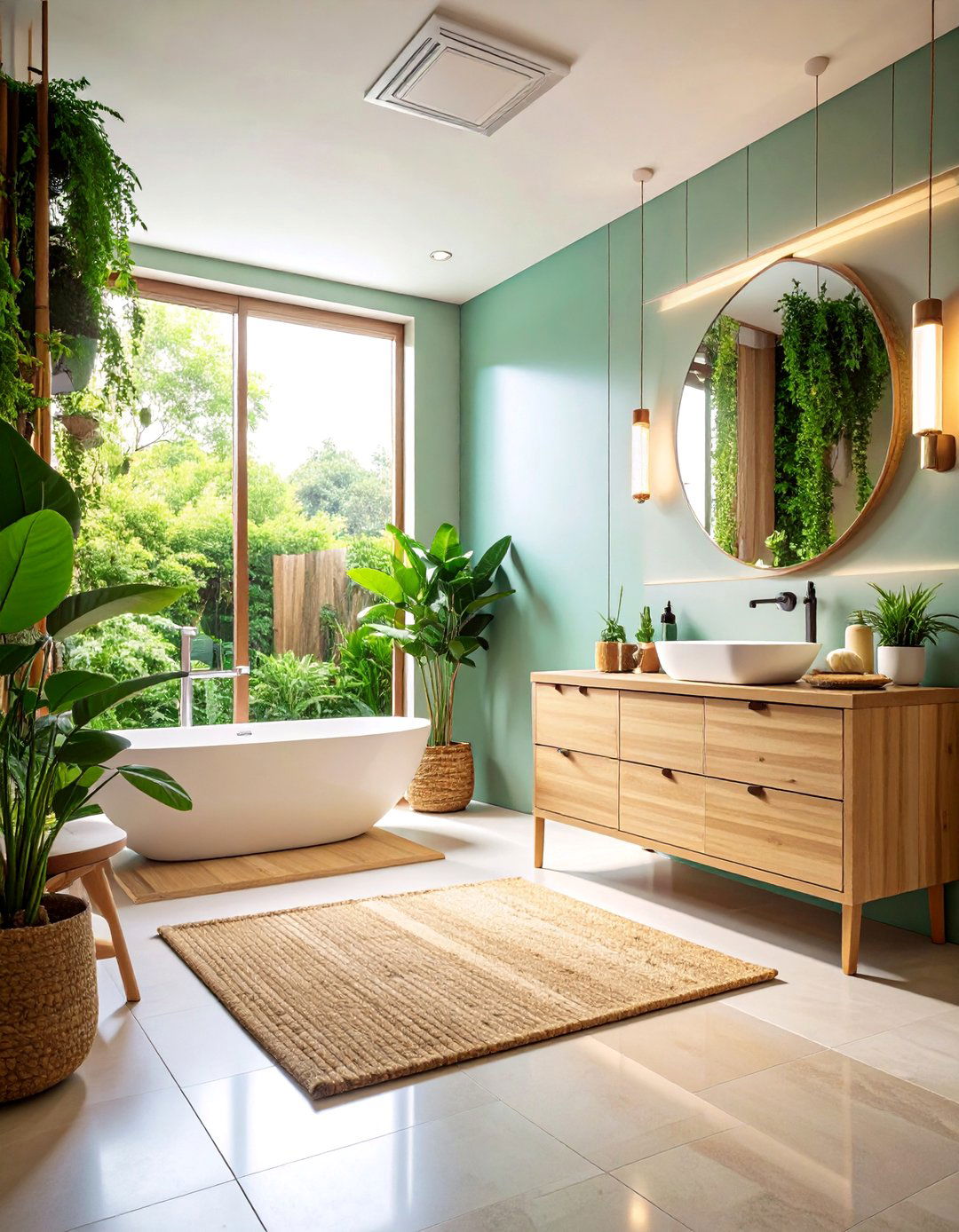 Sustainable Green Materials Focus - 25 Small Green Bathroom Ideas