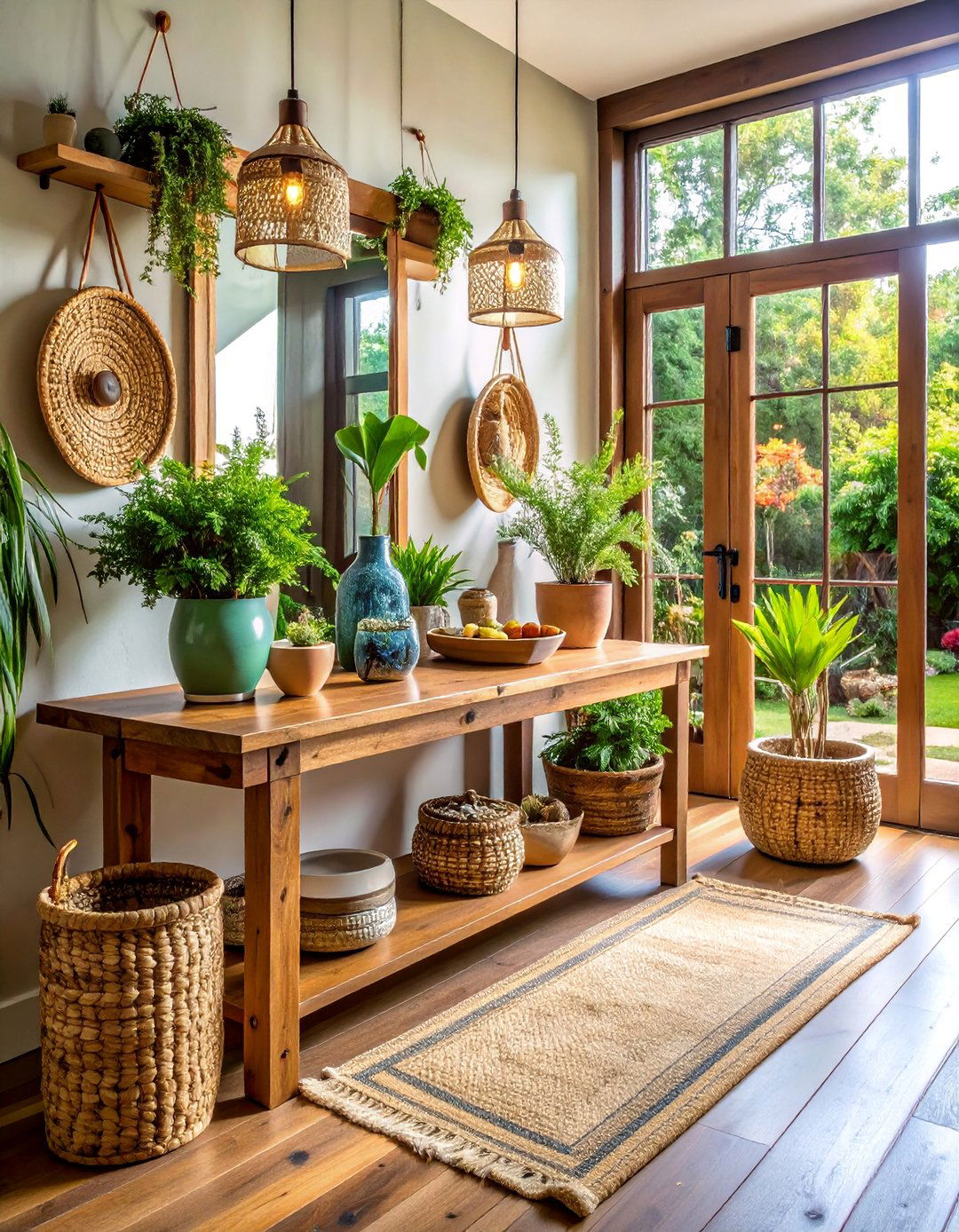 Sustainable Material Entryway with Reclaimed Elements - 25 Organic Modern Interior Design Ideas