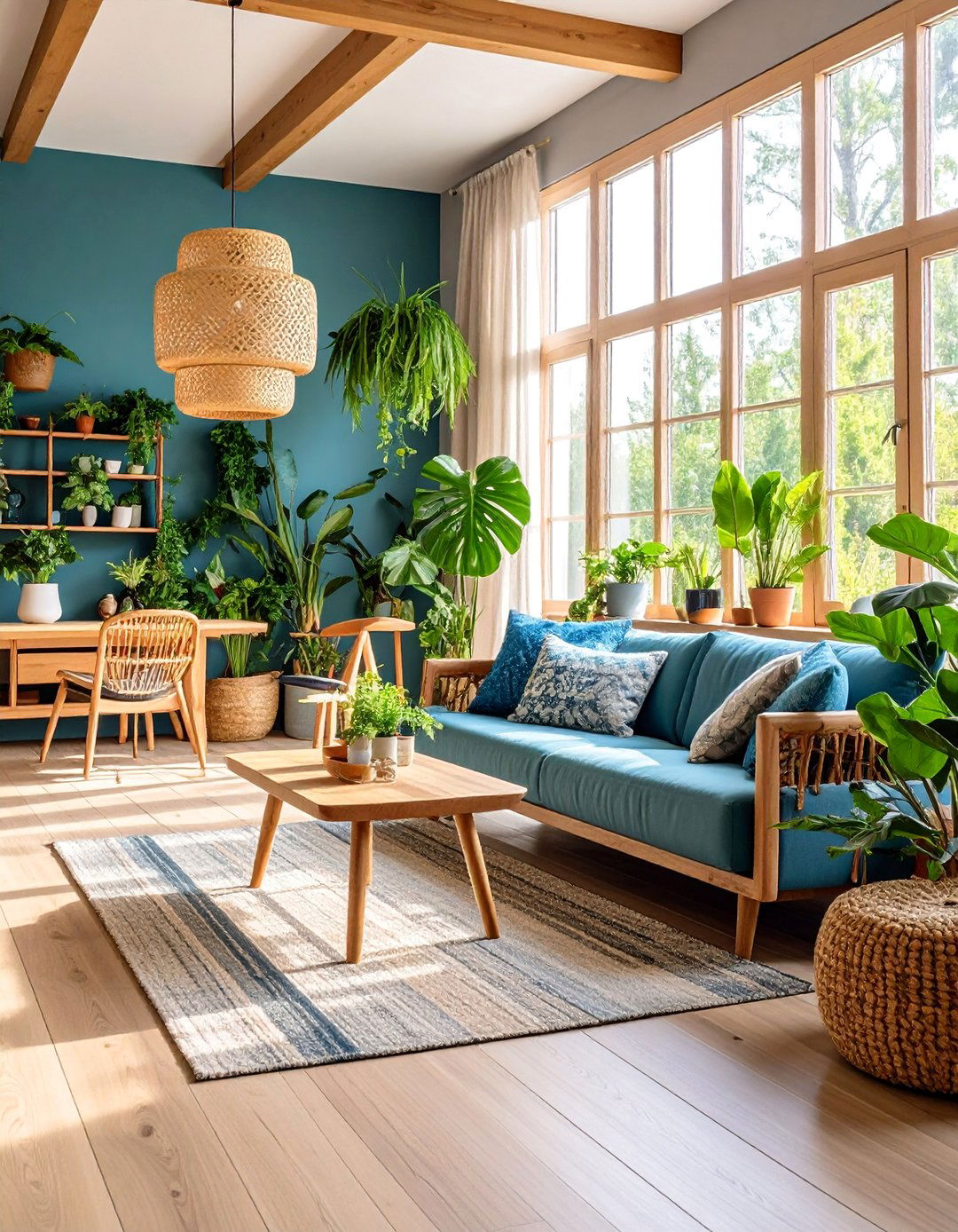Sustainable Mixed Material Living Room - 25 Natural Living Room Ideas