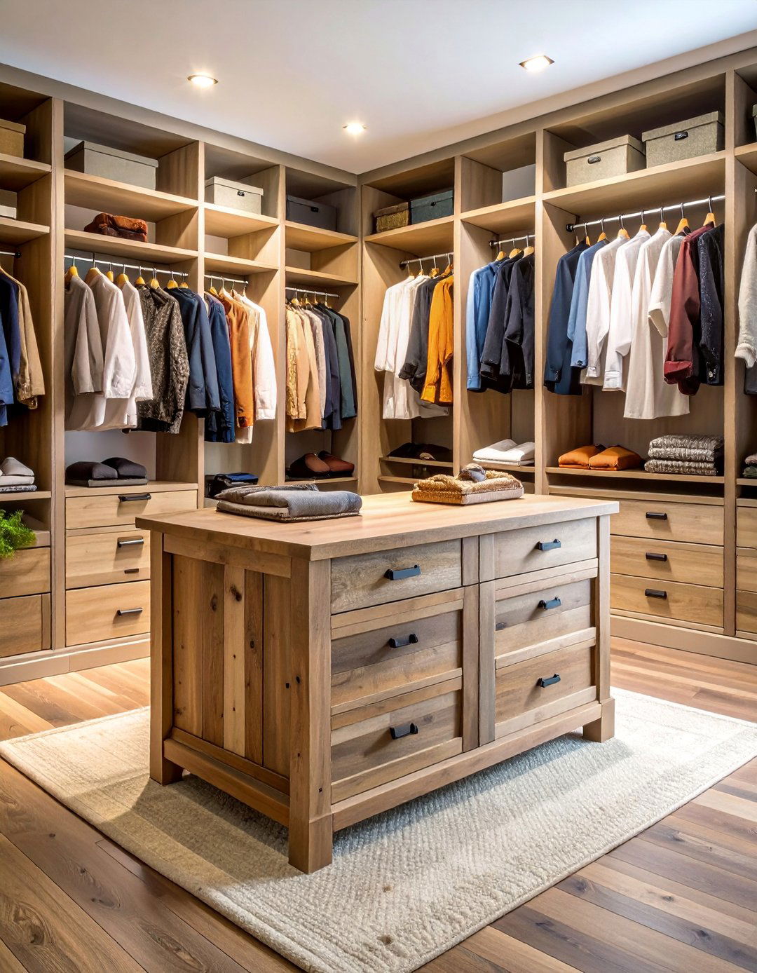 Sustainable Reclaimed Wood Closet Island - 25 Closet Island Ideas