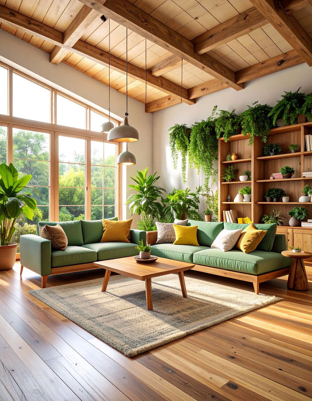 Sustainable Sunken Living Room with Reclaimed Materials - 25 Sunken Living Room Ideas