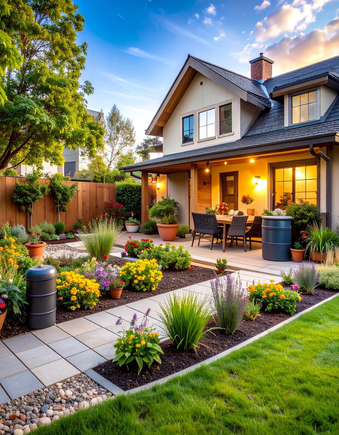 Sustainable Townhouse Backyard with Native Plants - 25 Townhouse Backyard Ideas