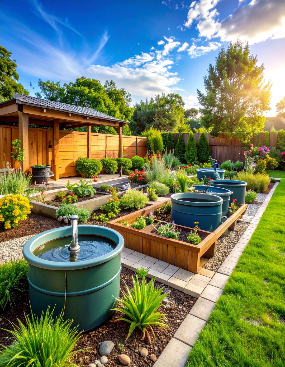 Sustainable Water Management with AI Optimized Conservation Systems - 25 AI Landscape Design Ideas
