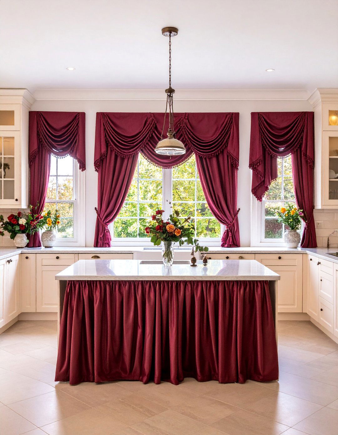 Swag and Jabot Kitchen Valances - 25 Kitchen Curtain Ideas