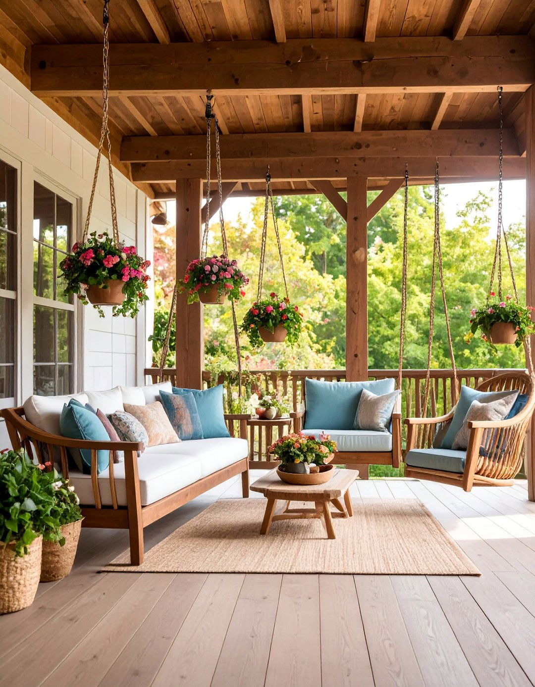 Swing Seating Paradise - 25 Barndominium Front Porch Ideas
