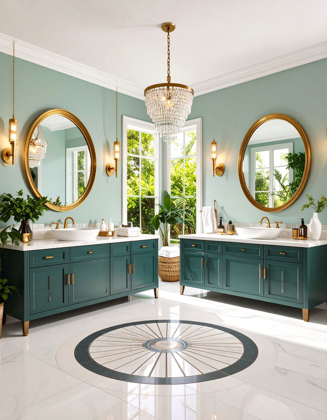 Symmetrical Art Deco Bathroom - 25 Art Deco Bathroom Ideas