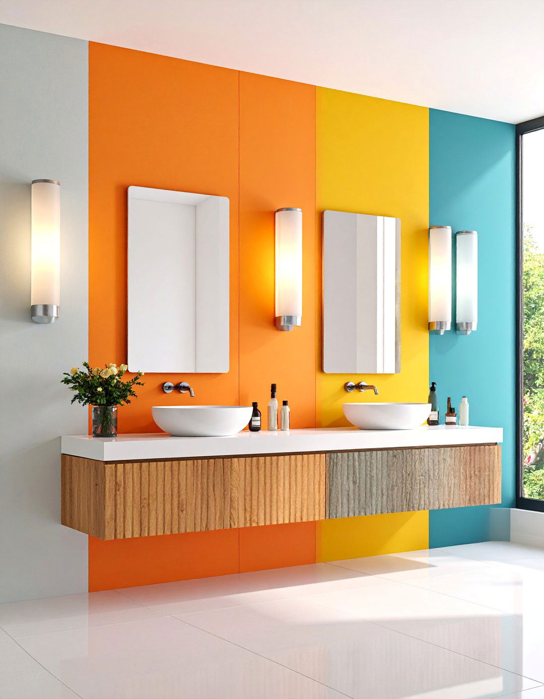 Symmetrical Wall Sconce Pair Design - 25 Small Bathroom Lighting Ideas