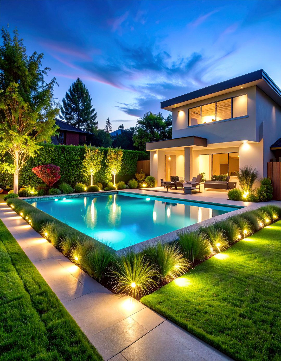 Synthetic Turf Privacy Berm - 25 Pool Privacy Ideas