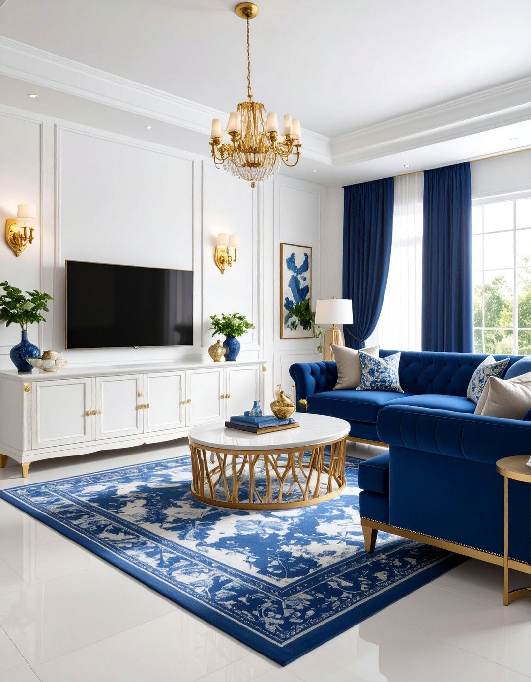 TV Console with Color Coordinated Styling - 25 Tv Console Decor Ideas