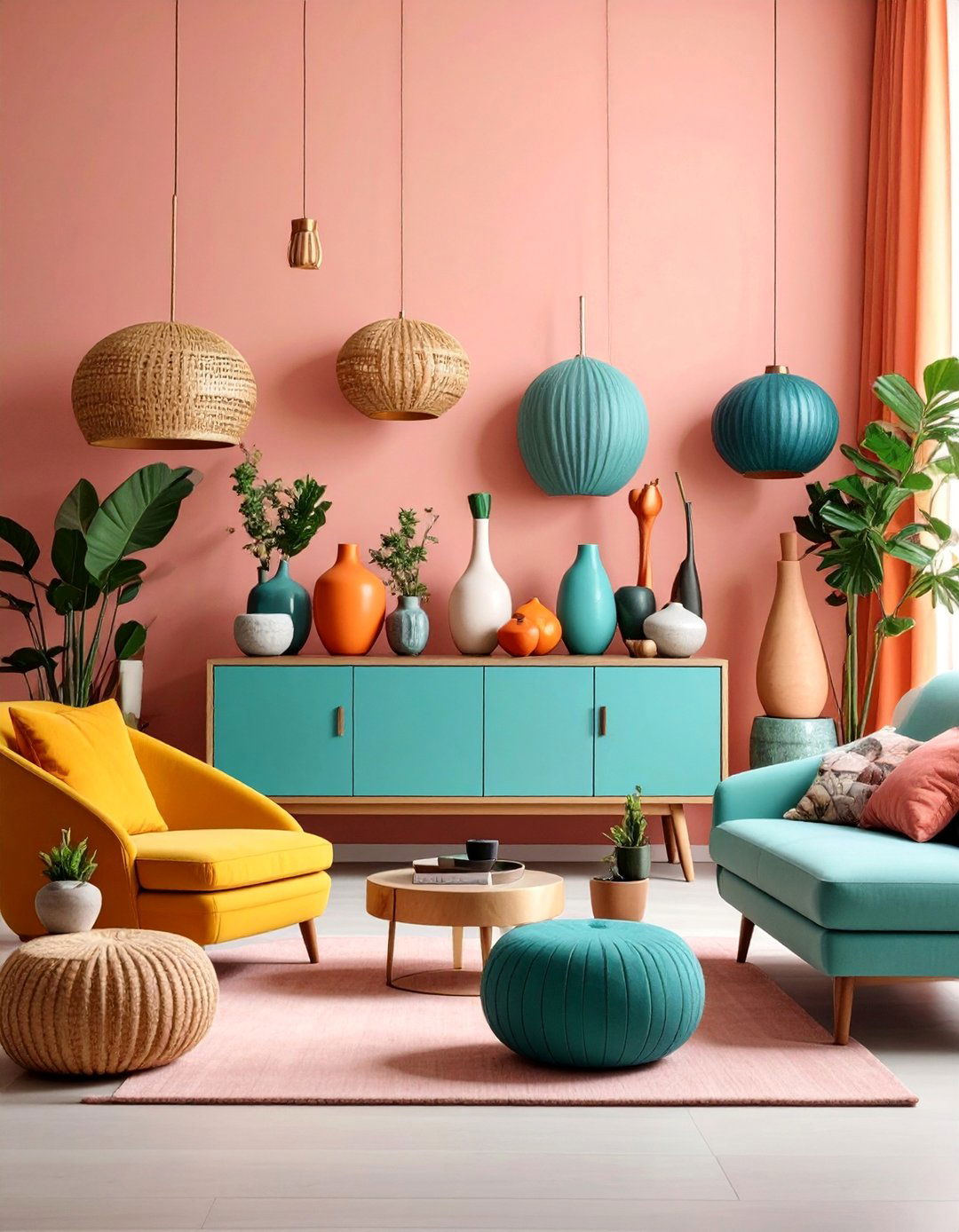 TV Console with Sculptural Object Collection - 25 Tv Console Decor Ideas