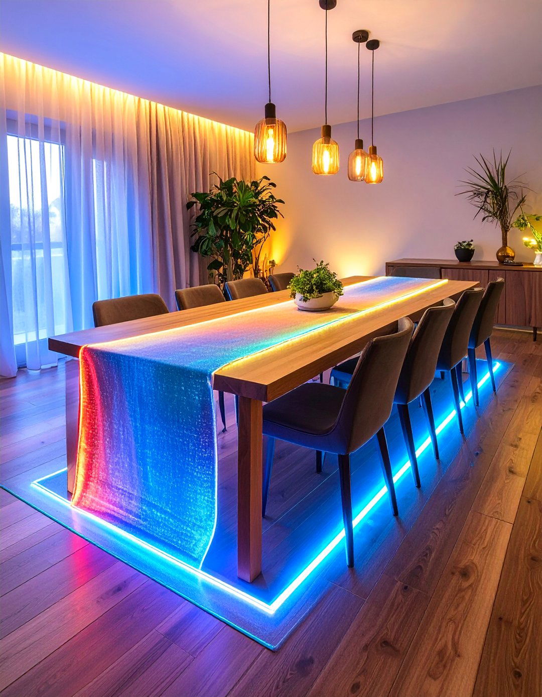Table Runner with LED Light Integration - 25 Table Runner Ideas