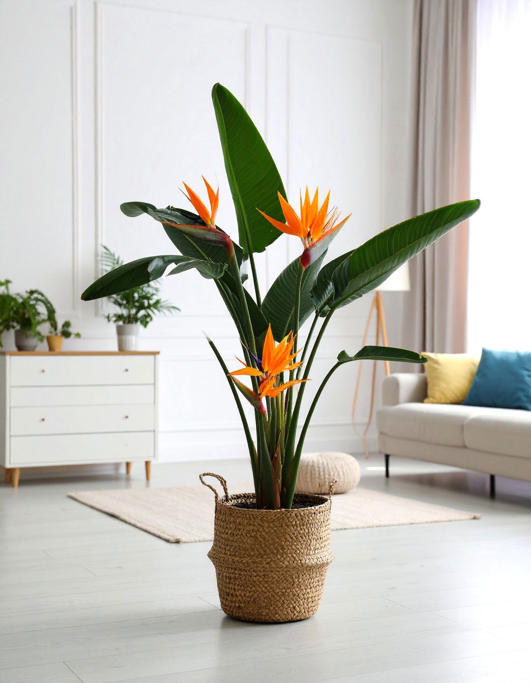 Tall Corner Plant with Dramatic Foliage - 25 Corner Decoration Ideas