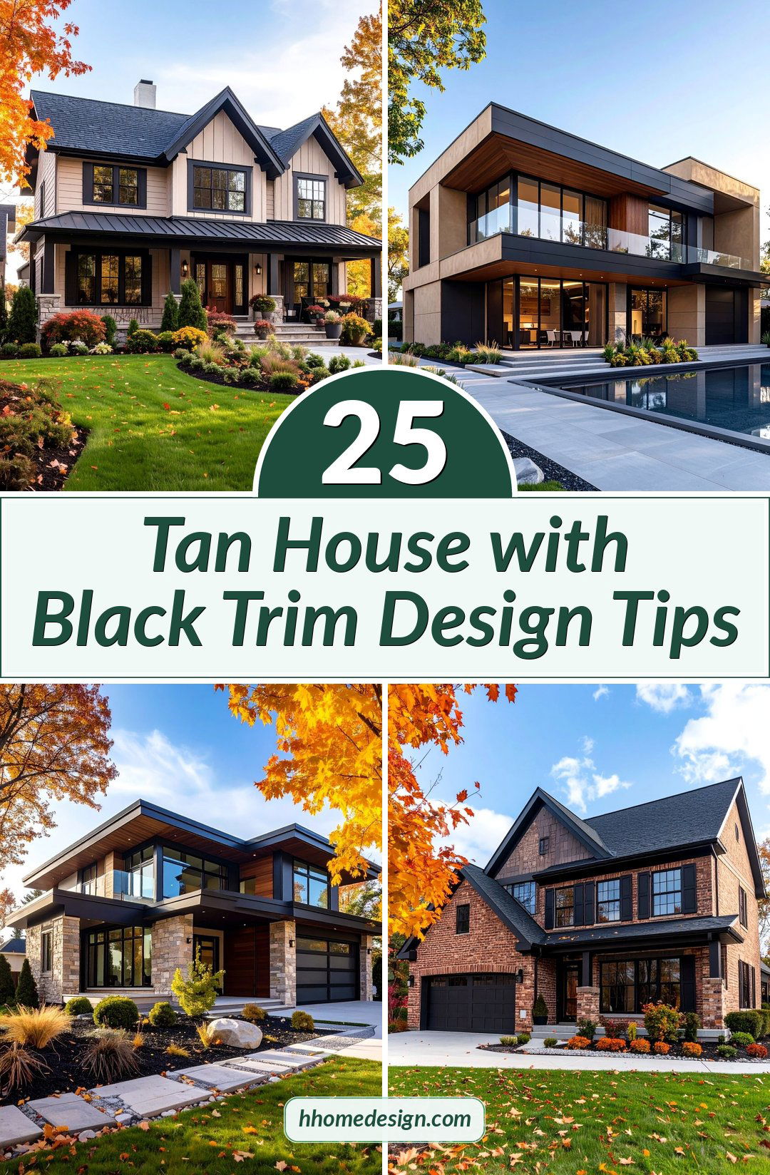 25 Tan House with Black Trim Design Tips