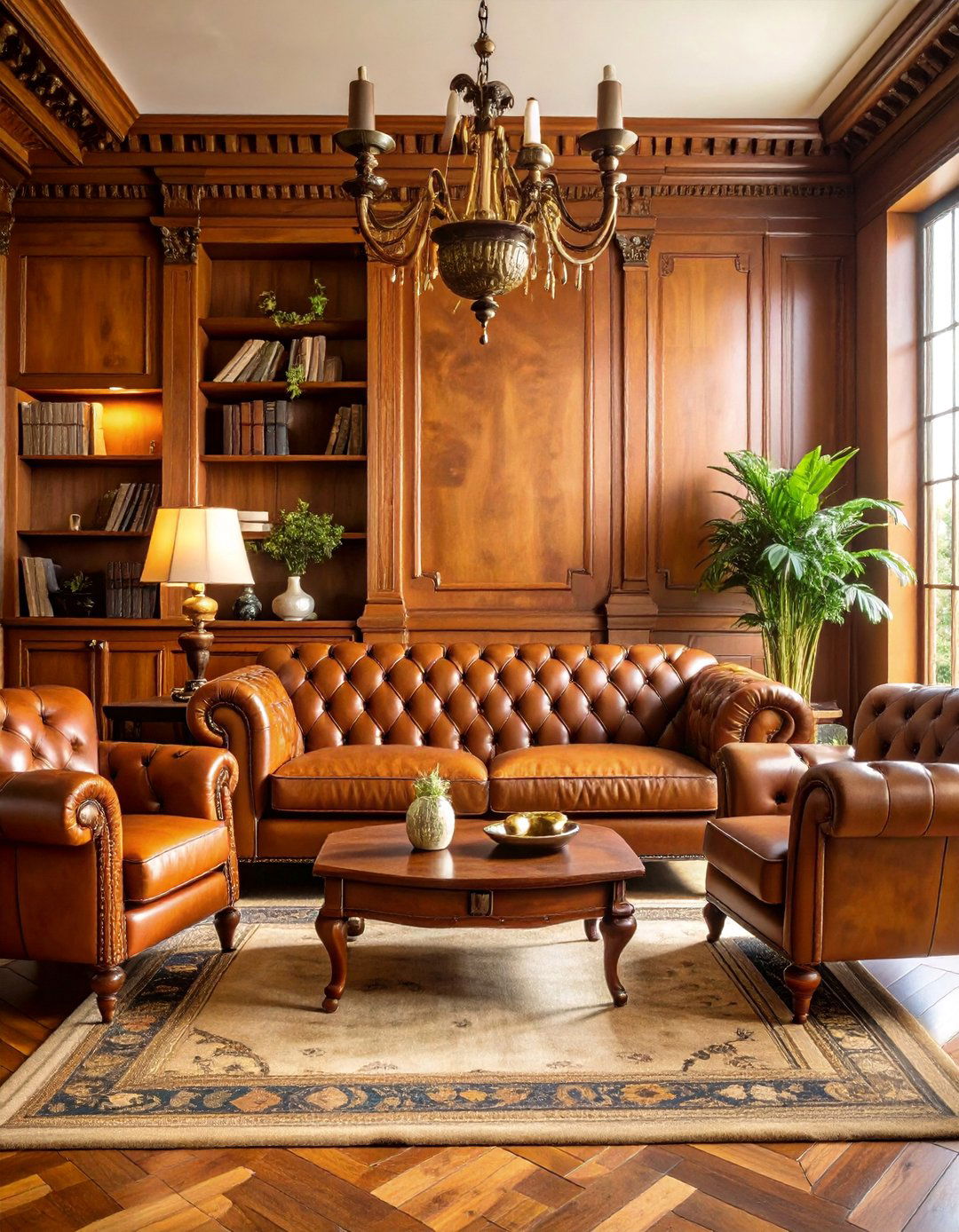 Tan Living Room with Vintage Leather Accents - 25 Tan Living Room Ideas