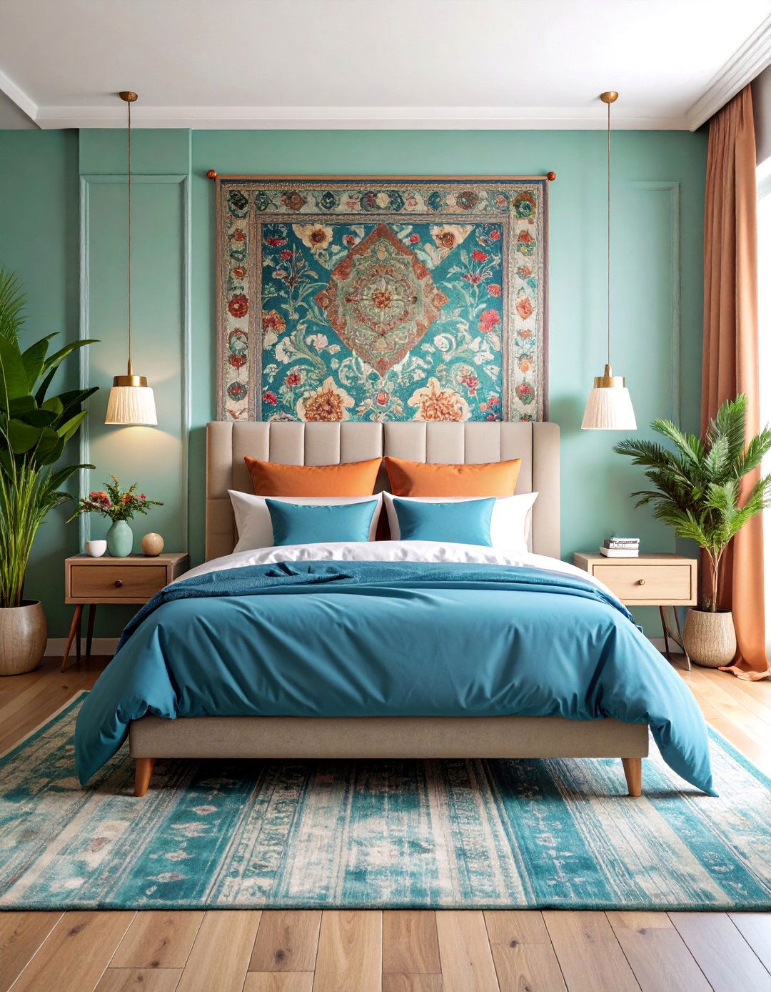 Tapestry Statement Wall Bedroom - 25 Small Boho Bedroom Ideas
