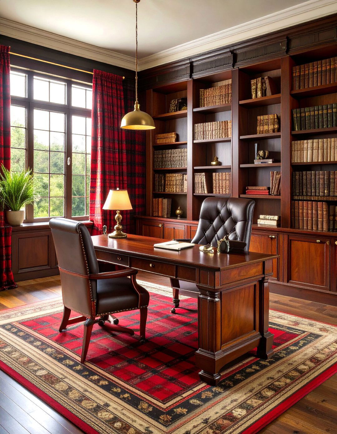 Tartan Plaid Study Room - 25 Preppy Room Ideas
